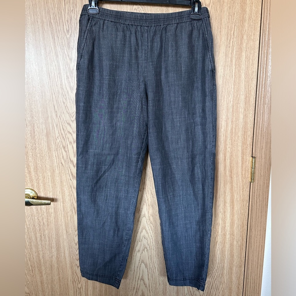 Eileen Fisher Gray Organic Cotton Comfy Casual Pants Women’s S